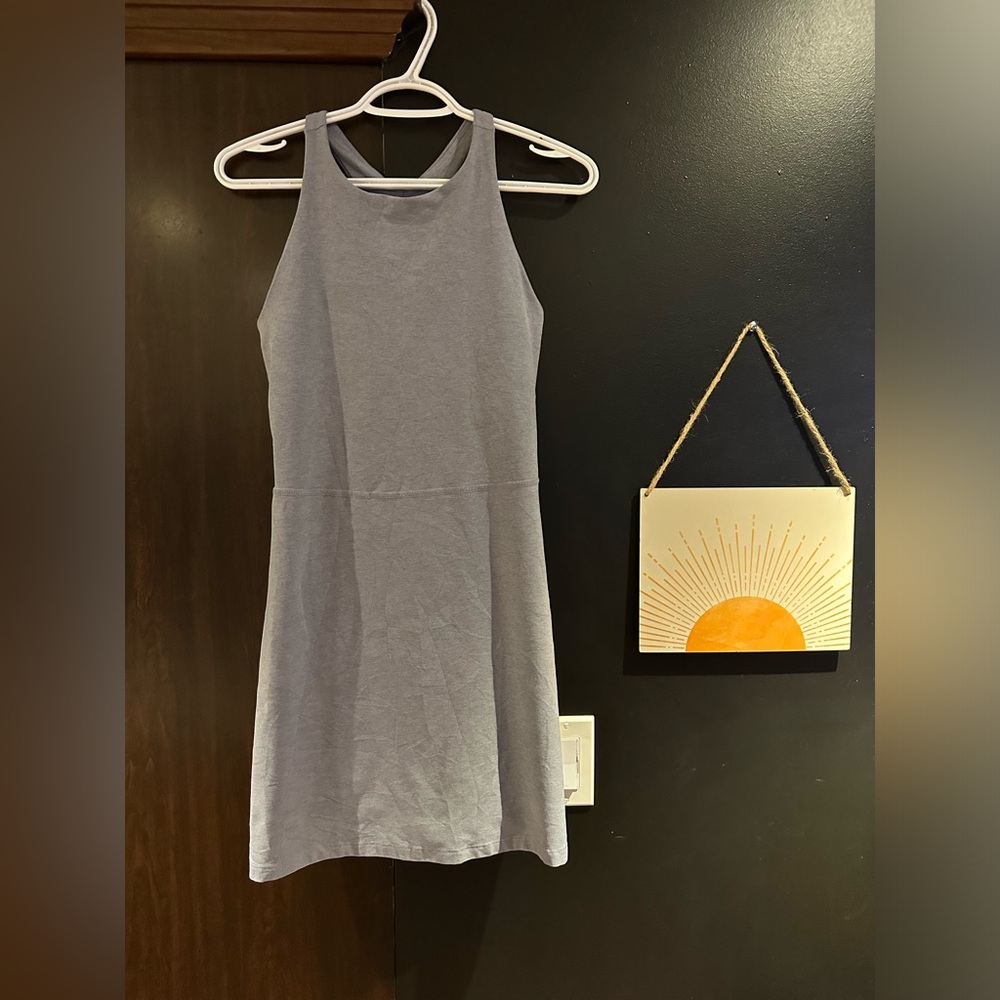 Beyond Yoga Sleeveless Mini Dress in Light Gray